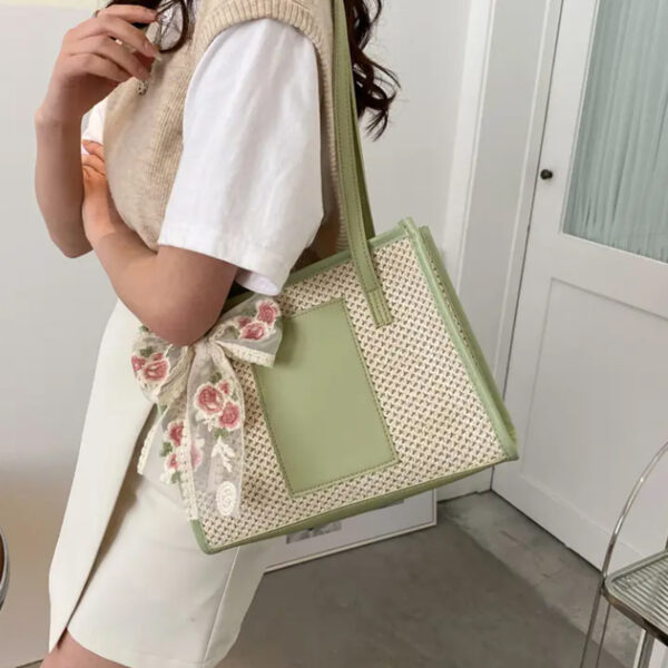 Simple and Elegant Shoulder Woven Bag - Image 5