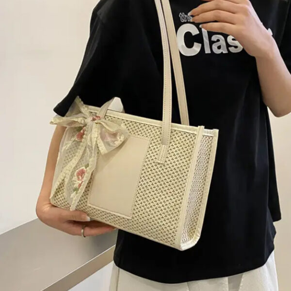 Simple and Elegant Shoulder Woven Bag - Image 6